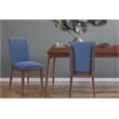 Pemberly Row Modern Solid Wood Dining Chair in Blue (Set of 2)