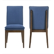 Pemberly Row Modern Solid Wood Dining Chair in Blue (Set of 2)