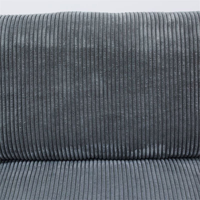 Pemberly Row Dark Gray 6-Piece Living Room Sofa Set with Ottoman