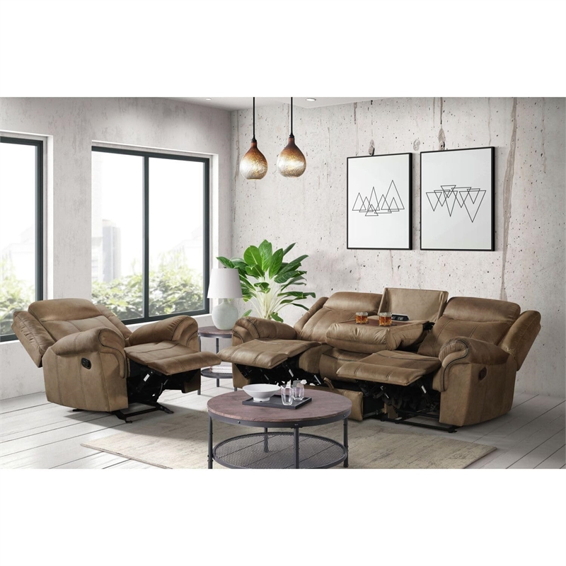 Pemberly Row Modern / Contemporary Glider Recliner in T101 Brown