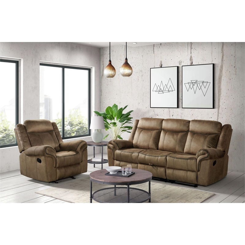 Pemberly Row Modern / Contemporary Glider Recliner in T101 Brown