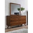 Pemberly Row 6-drawer Rectangular Wood Dresser with Mirror Dark Walnut