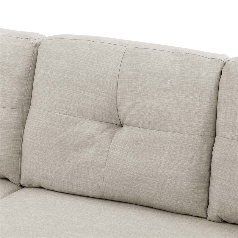 Pemberly Row 85''Linen Blend Fabric Upholstered Sleeper Sofa