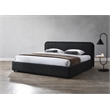 Pemberly Row Upholstered Platform King Bed in Black Boucle Fabric