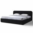 Pemberly Row Upholstered Platform King Bed in Black Boucle Fabric