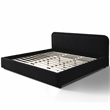 Pemberly Row Upholstered Platform King Bed in Black Boucle Fabric