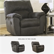 Pemberly Row Modern / Contemporary Fabric Rocker Recliner in Pewter