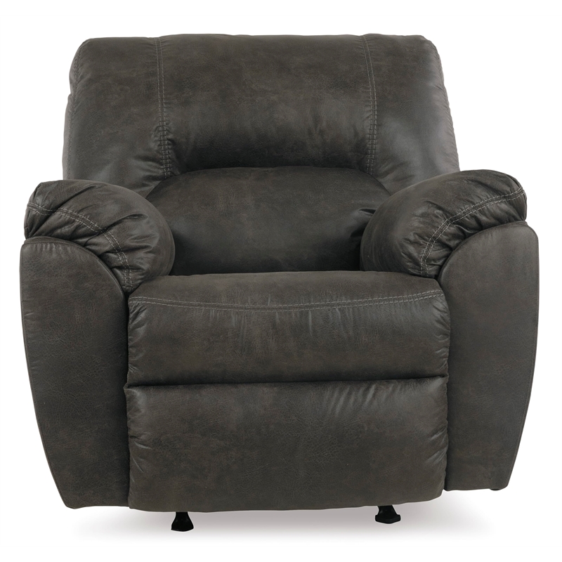 Pemberly Row Modern / Contemporary Fabric Rocker Recliner in Pewter