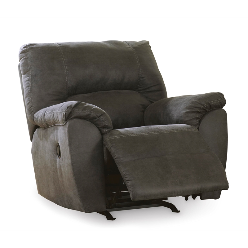 Pemberly Row Modern / Contemporary Fabric Rocker Recliner in Pewter