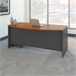 Pemberly Row Engineered Wood 72W Bow Front Desk w/ Mobile File - Natural Cherry