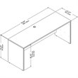 Pemberly Row 72W x 24D Credenza Desk in Storm Gray - Engineered Wood