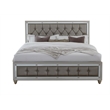 Pemberly Row Contemporary Riley Silver Tufted Wooden King Bed