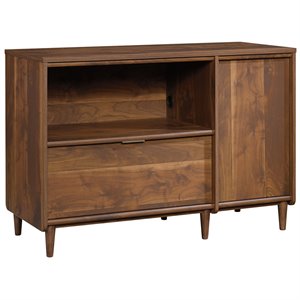 Pemberly Row Engineered Wood Storage Credenza in Grand Walnut