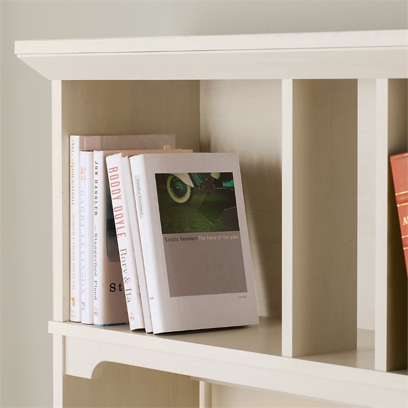Pemberly Row Computer Desk with Hutch in Antique White - Engineered Wood
