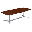 Pemberly Row Modern 96W Boat Shaped Conference Table in Cherry