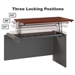 Pemberly Row 60W Right Sit to Stand L Shaped Desk Office Set in Hansen Cherry
