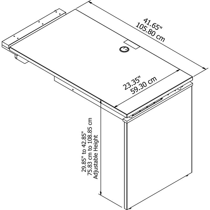 Pemberly Row 42W x 24D 3 Position Sit to Stand Return in Hansen Cherry