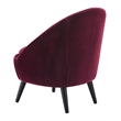 Pemberly Row Modern Velvet Accent Chair and Ottoman Set Merlot Red