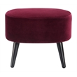 Pemberly Row Modern Velvet Accent Chair and Ottoman Set Merlot Red