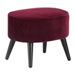 Pemberly Row Modern Velvet Accent Chair and Ottoman Set Merlot Red
