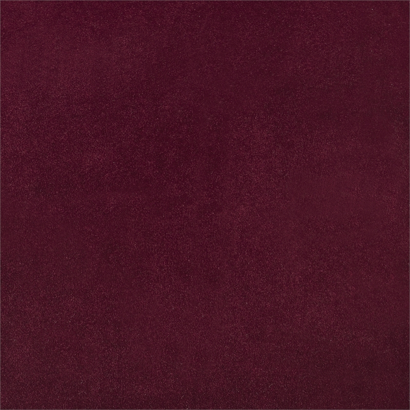 Pemberly Row Modern Velvet Accent Chair and Ottoman Set Merlot Red