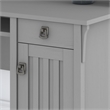 Pemberly Row 60W L Shaped Desk with Hutch and Bookcase in Cape Cod Gray