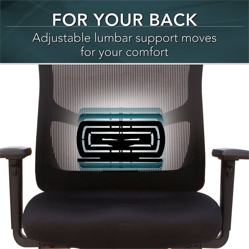 Pemberly Row Custom Comfort High Back Multifunction Mesh Office Chair