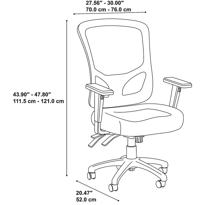 Pemberly Row Custom Comfort High Back Multifunction Mesh Office Chair