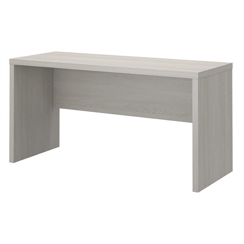 Pemberly Row 60W Credenza Desk in Gray Sand - Engineered Wood