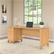 Pemberly Row 72W Office Desk with Drawers in Maple Cross - Eng Wood