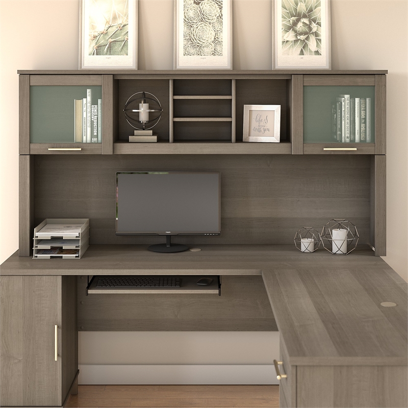 Pemberly Row Modern / Contemporary 72W Hutch for L Shaped Desk