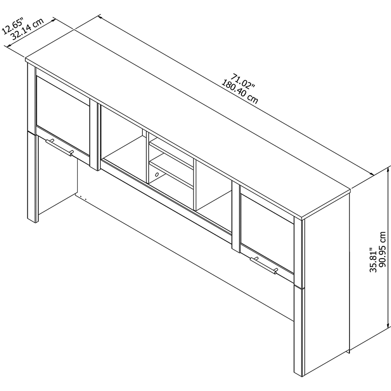 Pemberly Row Modern / Contemporary 72W Hutch for L Shaped Desk