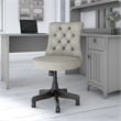 Pemberly Row Modern Mid Back Tufted Office Chair in Light Gray