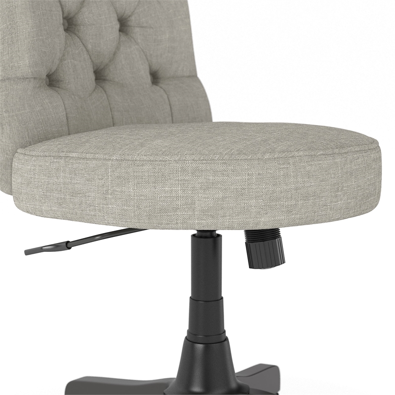 Pemberly Row Modern Mid Back Tufted Office Chair in Light Gray