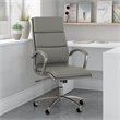 Pemberly Row High Back Leather Executive Chair in Light Gray