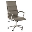 Pemberly Row High Back Leather Executive Chair in Washed Gray