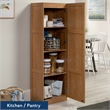 Pemberly Row Engineered Wood Storage Pantry in Highland Oak Finish