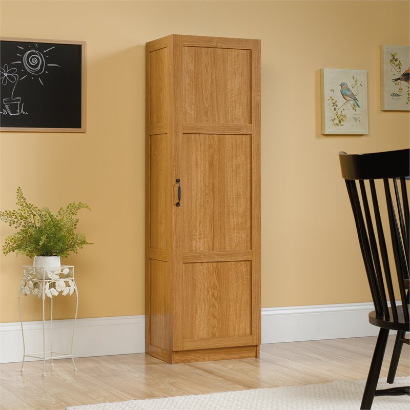 Pemberly Row Engineered Wood Storage Pantry in Highland Oak Finish