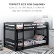 Pemberly Row Modern / Contemporary Twin Bunk Bed in Black Finish