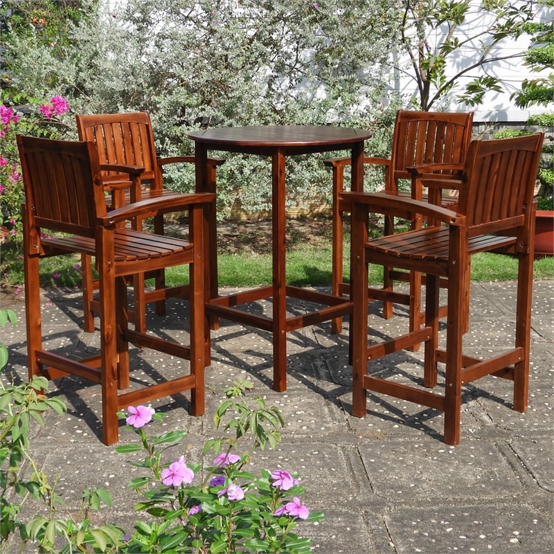 Pemberly Row Modern / Contemporary 5-Piece Bar-Height Dining Set