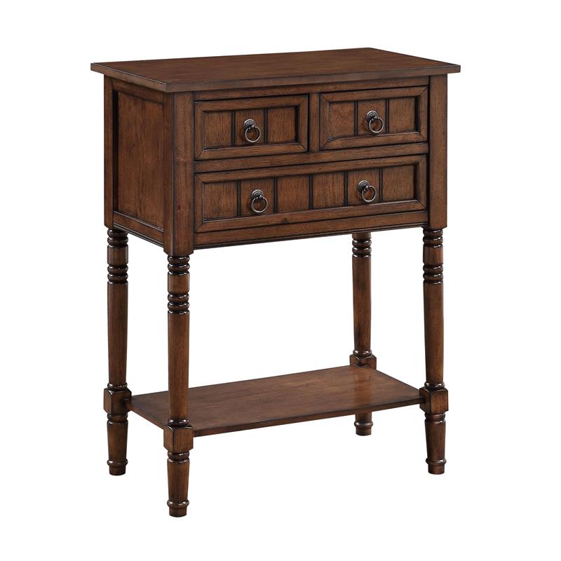 Pemberly Row Contemporary Hall Table in Cinnamon Wood Finish