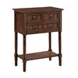 Pemberly Row Contemporary Hall Table in Cinnamon Wood Finish