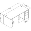 Pemberly Row 72W x 30D Office Desk with Mobile File in Gray - Engineered Wood