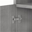 Pemberly Row 5 Shelf Bookcase with Doors in Platinum Gray - Engineered Wood