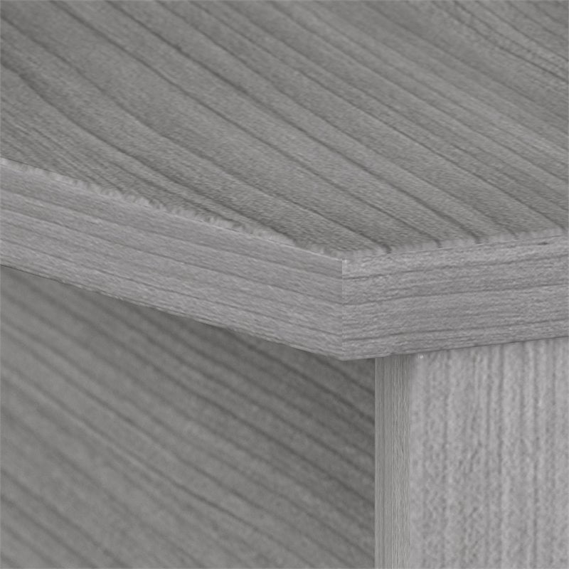 Pemberly Row 72W x 36D Bow Front Desk in Platinum Gray - Engineered Wood