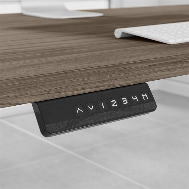 Pemberly Row 72W x 30D Adjustable Desk in Modern Hickory - Engineered Wood