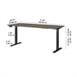 Pemberly Row 72W x 30D Adjustable Desk in Modern Hickory - Engineered Wood