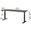 Pemberly Row 72W x 30D Adjustable Desk in Modern Hickory - Engineered Wood