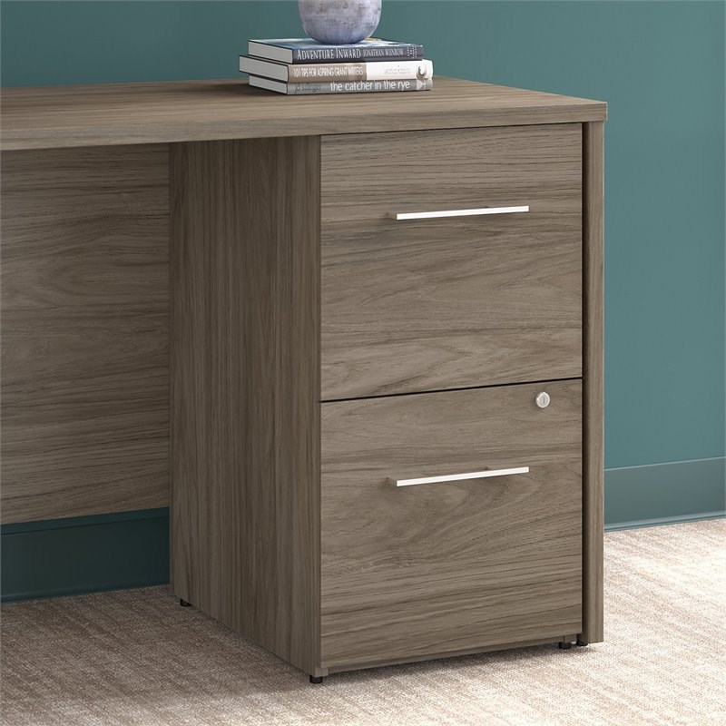 Pemberly Row 16W 2 Drawer File Cabinet in Modern Hickory - Engineered Wood