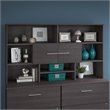 Pemberly Row Modern 72W Desk Hutch in Storm Gray - Engineered Wood